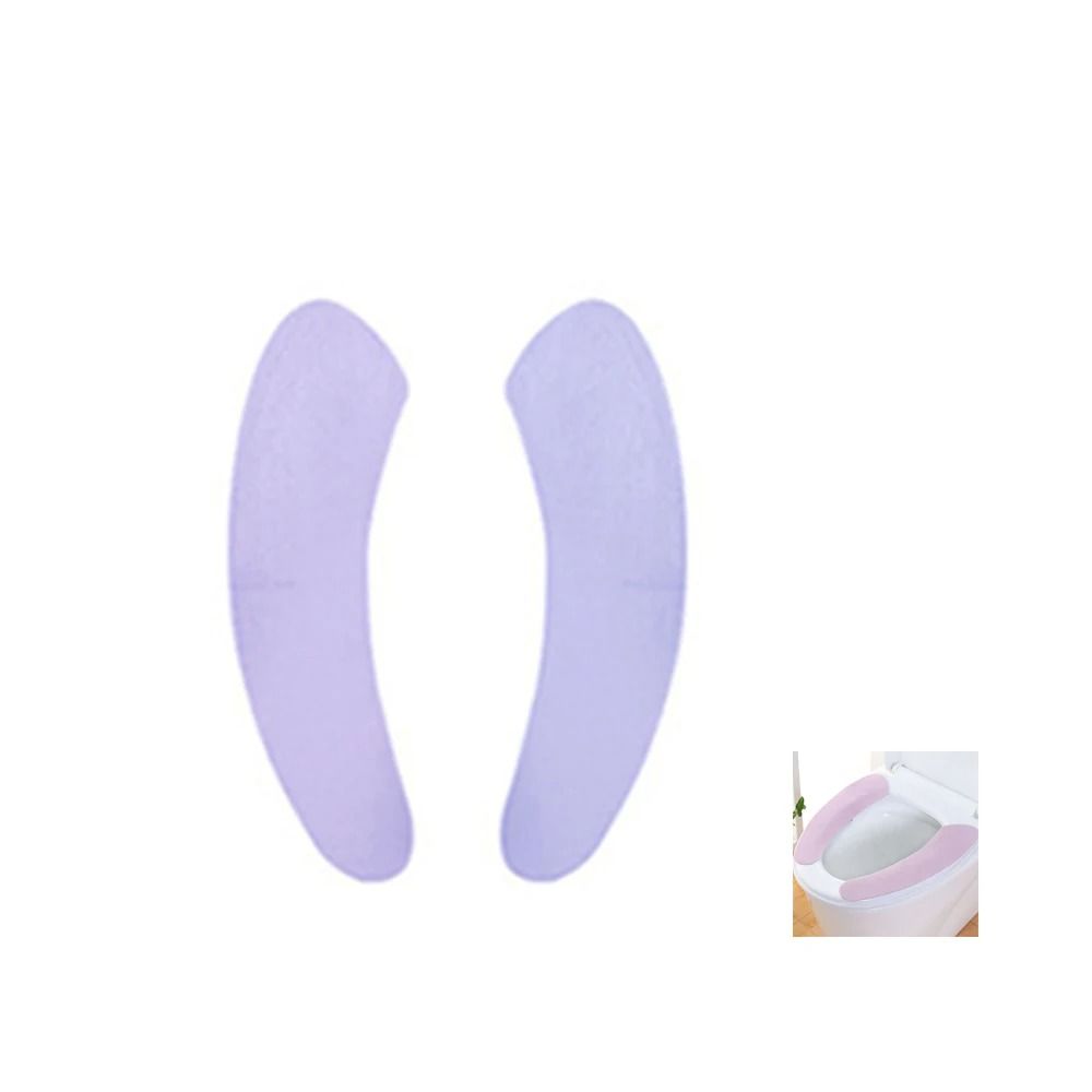 SelfAdhesive Plush Toilet Seat Pads 1 Pair Washable Sticky Thermal Closestool Mat 10
