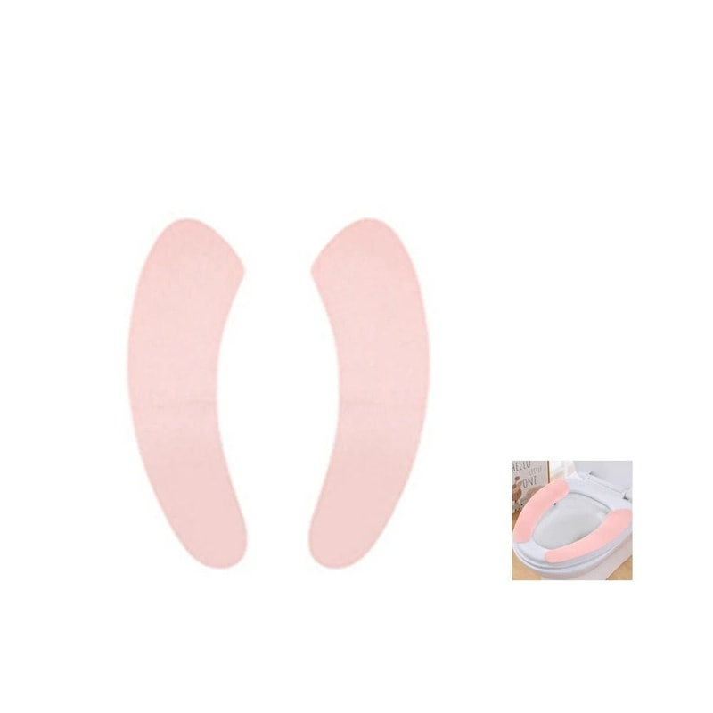 SelfAdhesive Plush Toilet Seat Pads 1 Pair Washable Sticky Thermal Closestool Mat 7