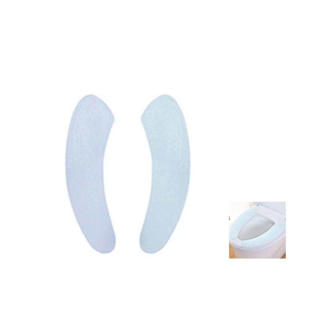 SelfAdhesive Plush Toilet Seat Pads 1 Pair Washable Sticky Thermal Closestool Mat 8