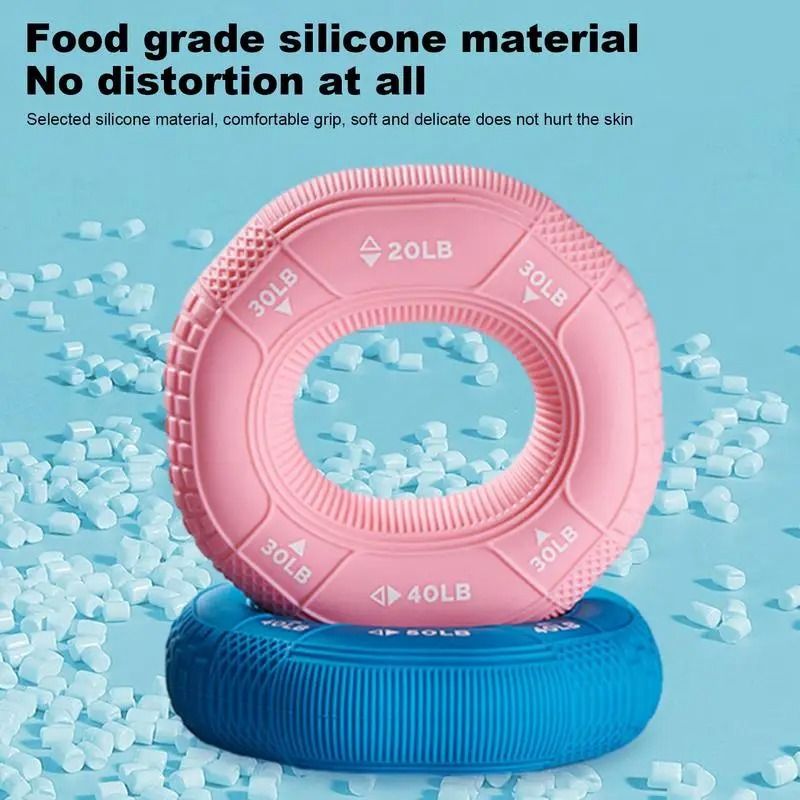 Silicone Adjustable Hand Grip MultiLevel Finger Gripping Ring Forearm Trainer 3