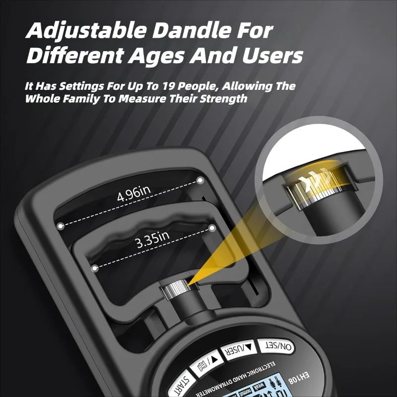 Digital Hand Dynamometer 265lbs120kg Precision Grip Strength Meter With LCD Screen 4