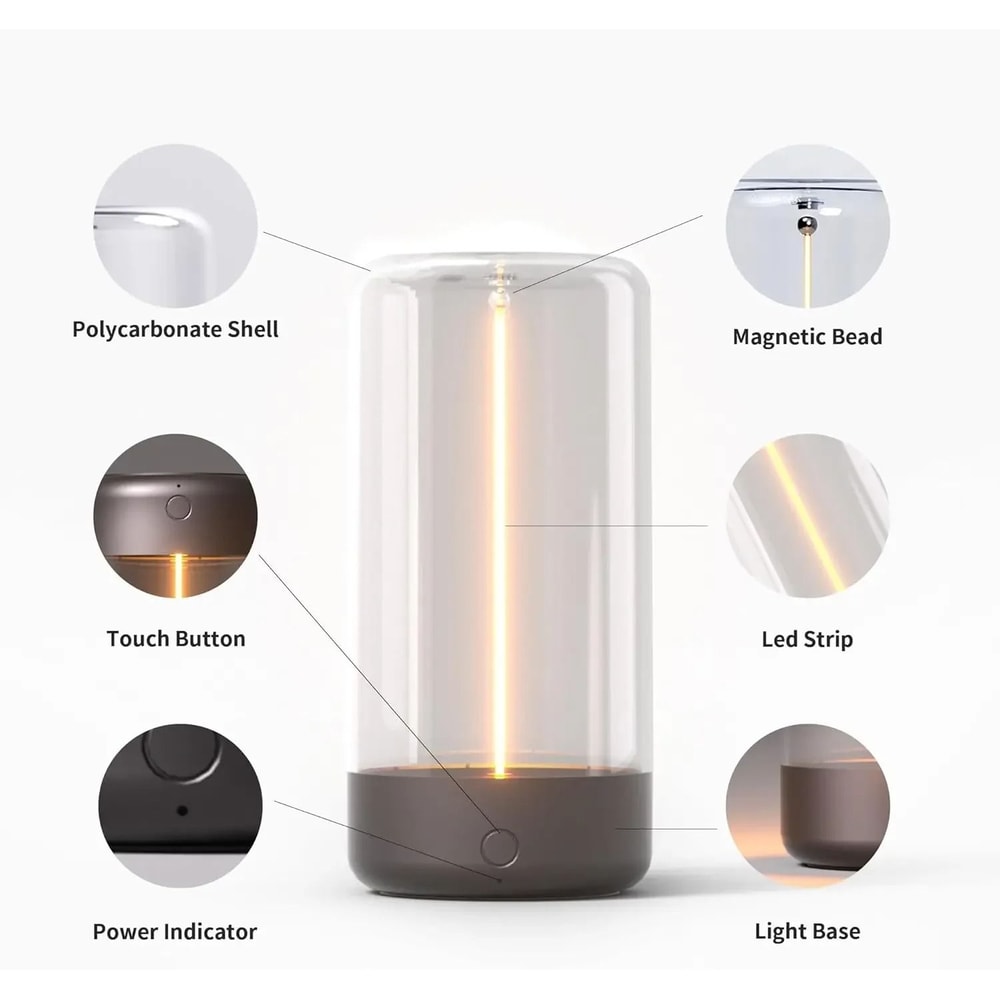 Mini Outdoor Camping Atmosphere Lamp Portable LED Night Light Magnetic Desktop Mood Lamp 6