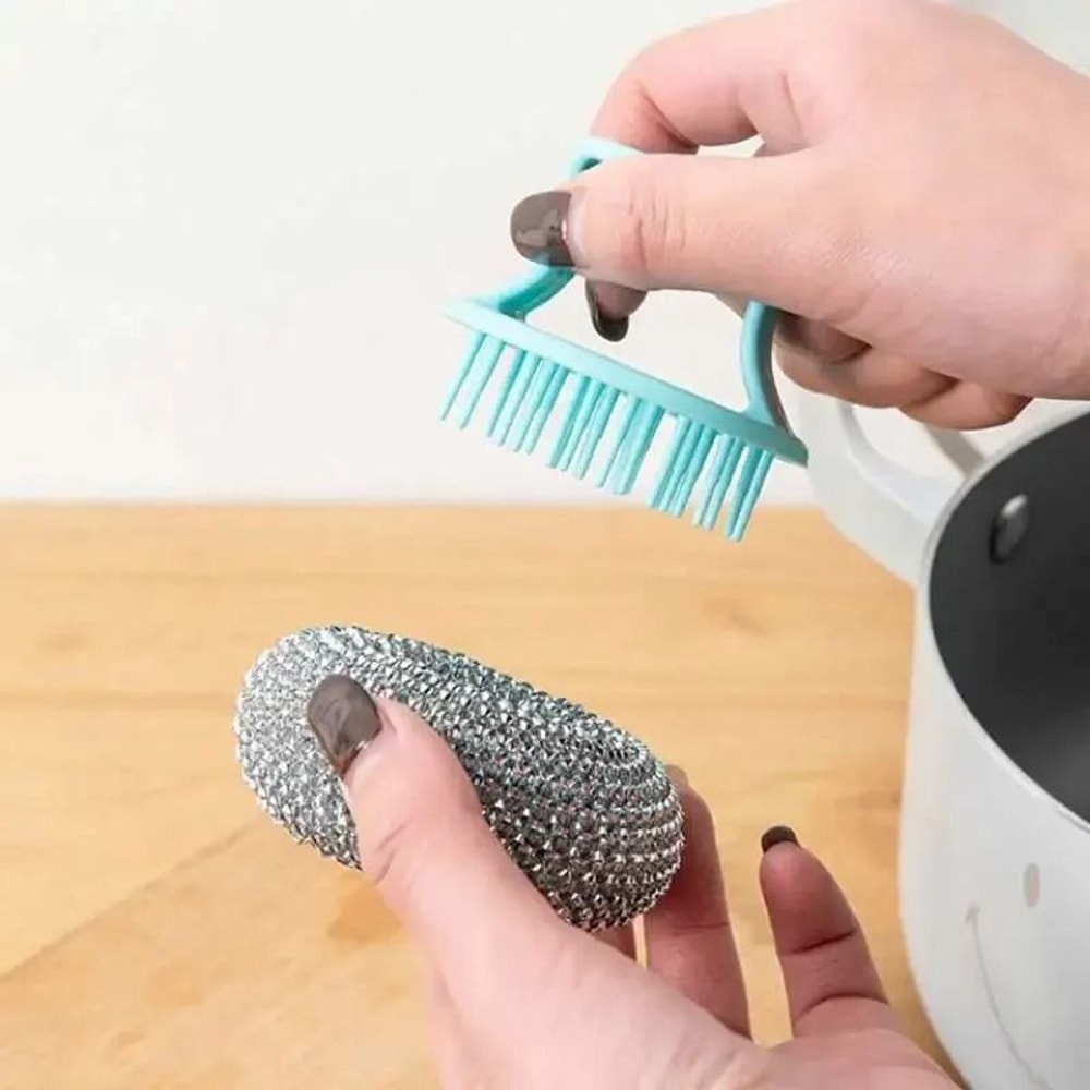 Detachable Cleaning Ball Brush HeavyDuty Pot Dish Kitchen Scrubber 3