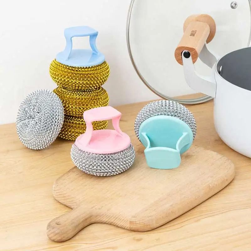 Detachable Cleaning Ball Brush HeavyDuty Pot Dish Kitchen Scrubber 4