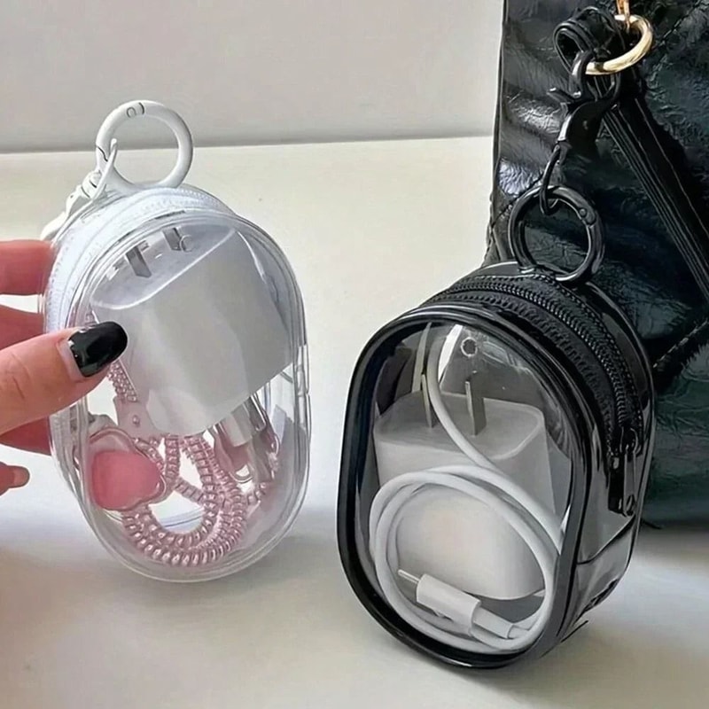 Portable Mini Transparent Storage Bag Multifunctional Travel Organizer With Keychain 2