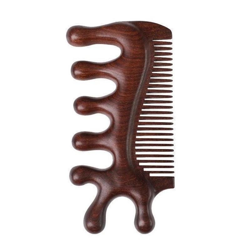 Green Sandalwood Massage Comb AntiStatic Scalp Meridian Relax Tool 4