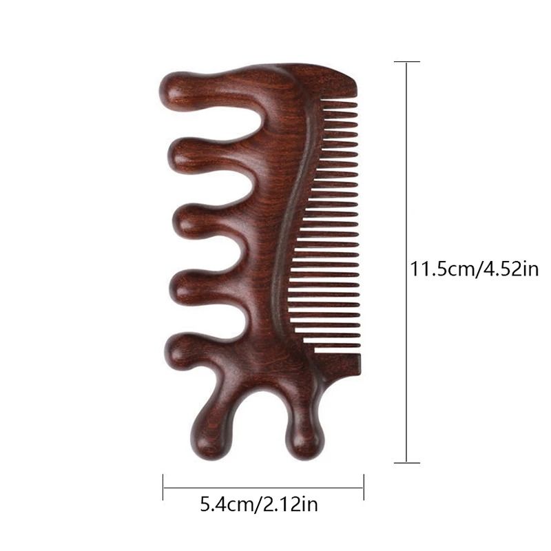 Green Sandalwood Massage Comb AntiStatic Scalp Meridian Relax Tool 6
