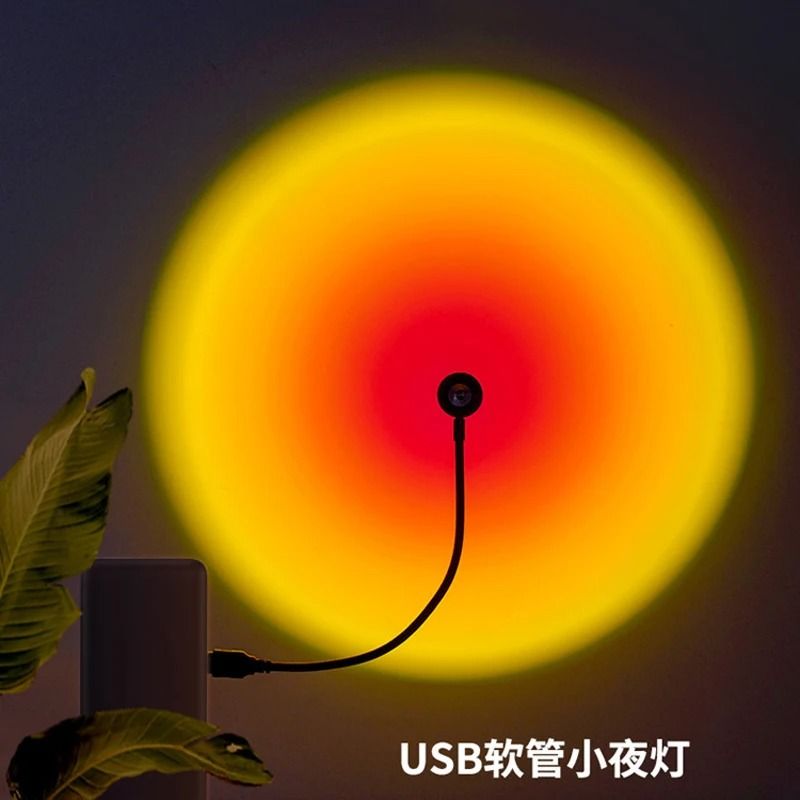 15in USB Sunset Projection Lamp Rainbow Atmosphere Night Light Photography Accessory 2