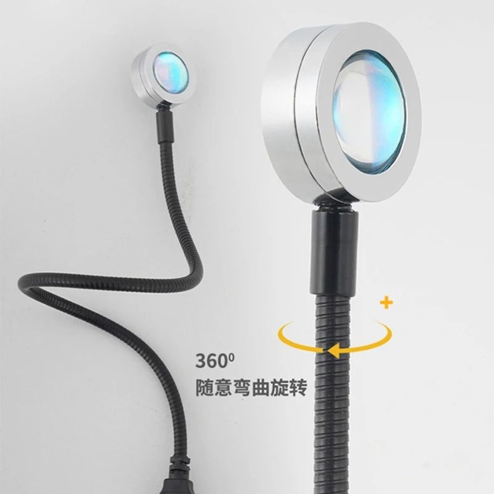 15in USB Sunset Projection Lamp Rainbow Atmosphere Night Light Photography Accessory 3