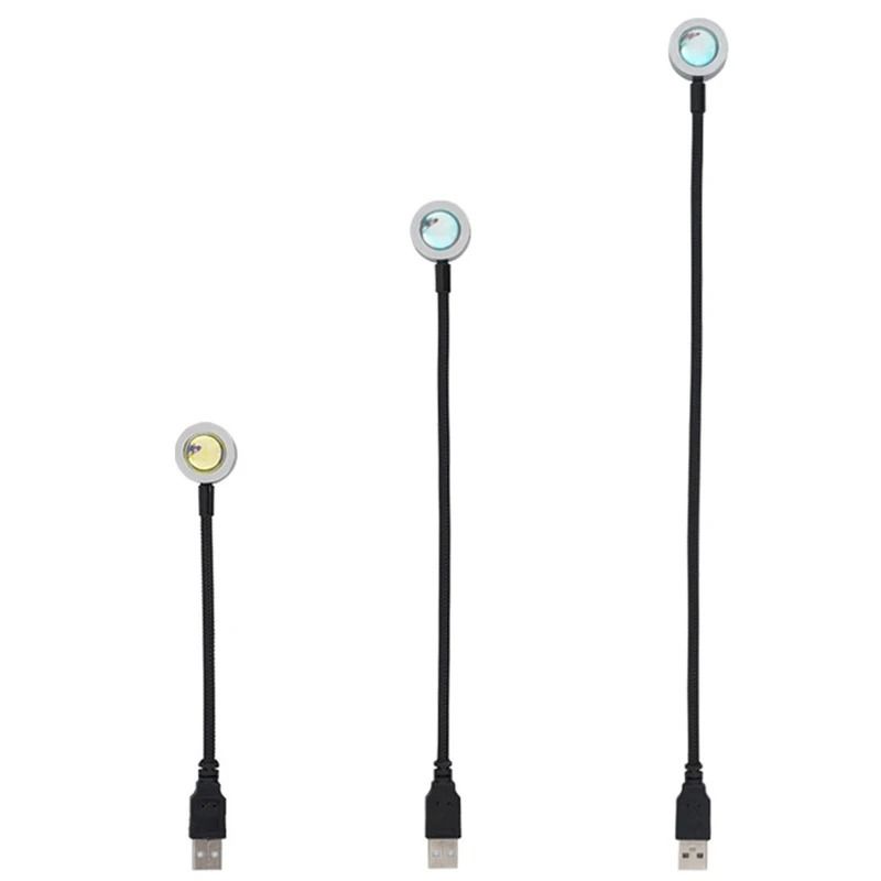 15in USB Sunset Projection Lamp Rainbow Atmosphere Night Light Photography Accessory 5