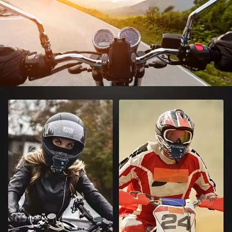 Motorcycle Helmet Chin Mount Secure Action Camera Support For GoPro DJI 2