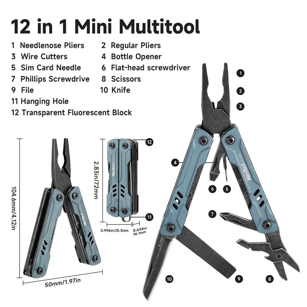 12In1 MultiTool Portable EDC Pliers Folding Outdoor Equipment 1