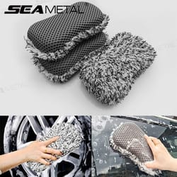microfiber car wash sponge – two-sided scratch-free plush & mesh cleaning tool