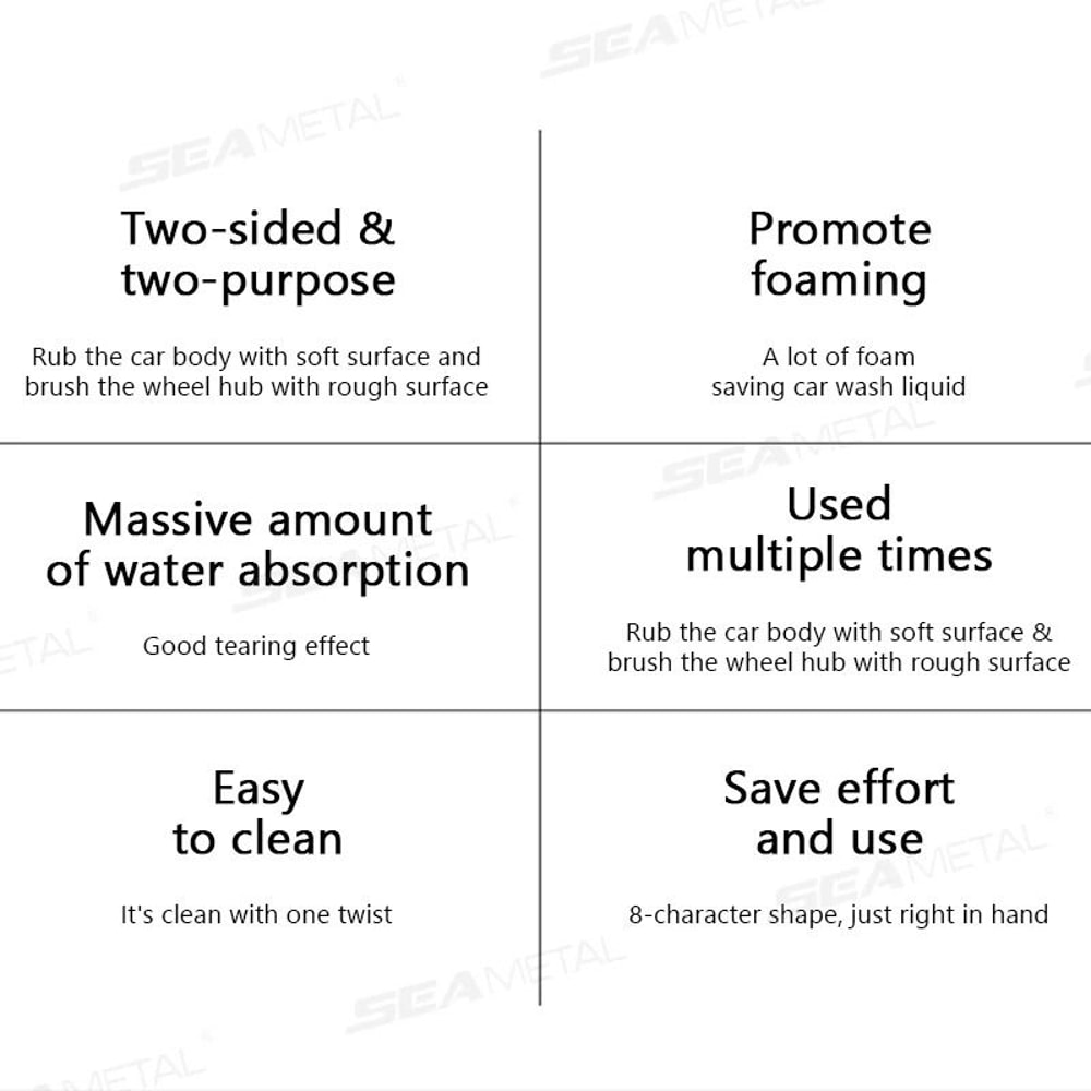 Microfiber Car Wash Sponge TwoSided ScratchFree Plush Mesh Cleaning Tool 2