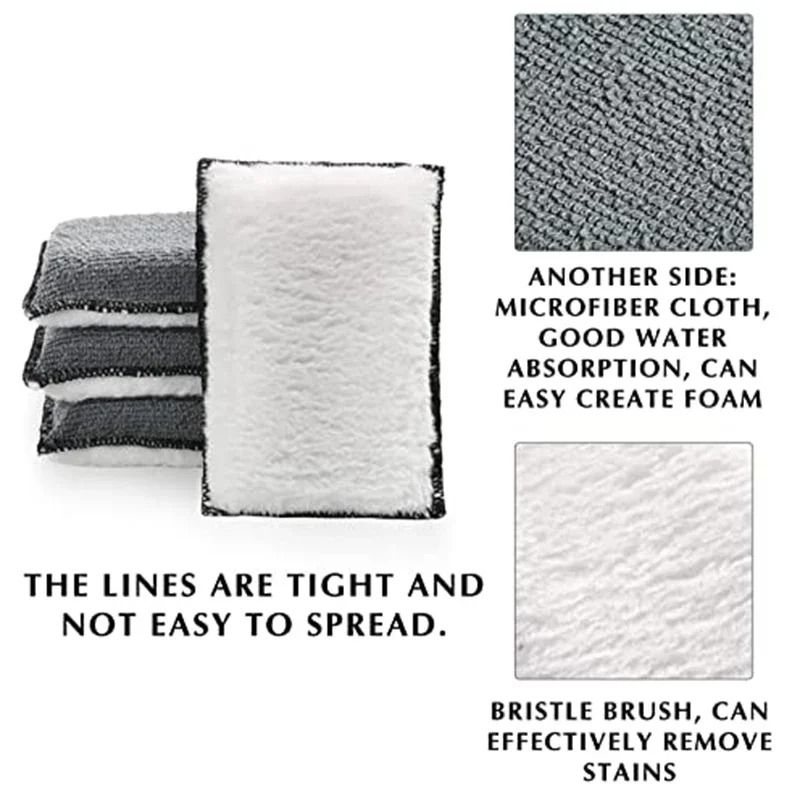 2Piece DoubleSided Microfiber Scrubbing Sponges Premium Auto Detailing Leather Care Tools 3