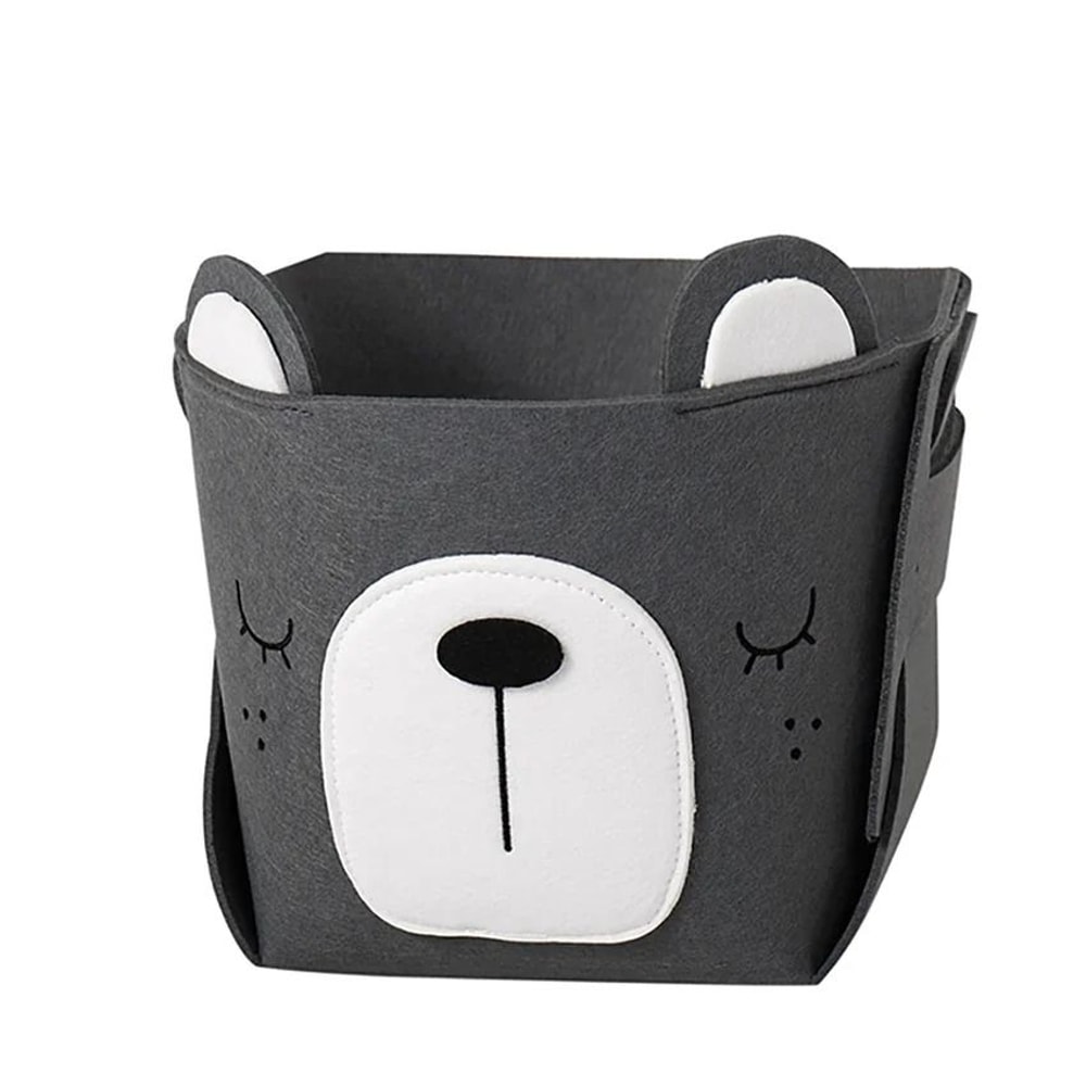 Animal DIY Storage Box Foldable Felt Fabric Nursery Organizer Toy Basket 7