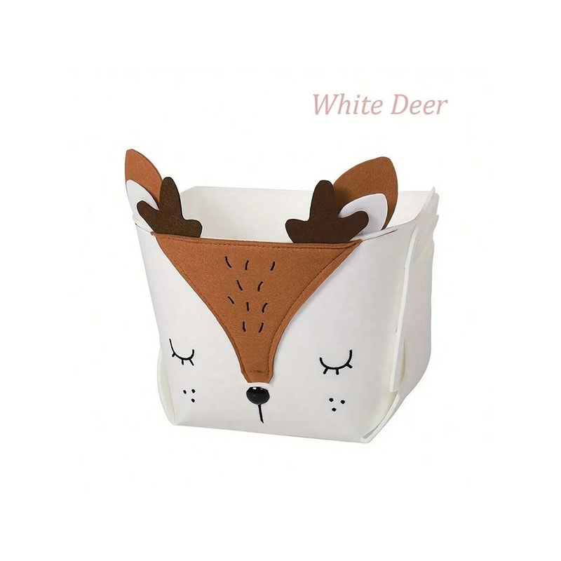 Animal DIY Storage Box Foldable Felt Fabric Nursery Organizer Toy Basket 9