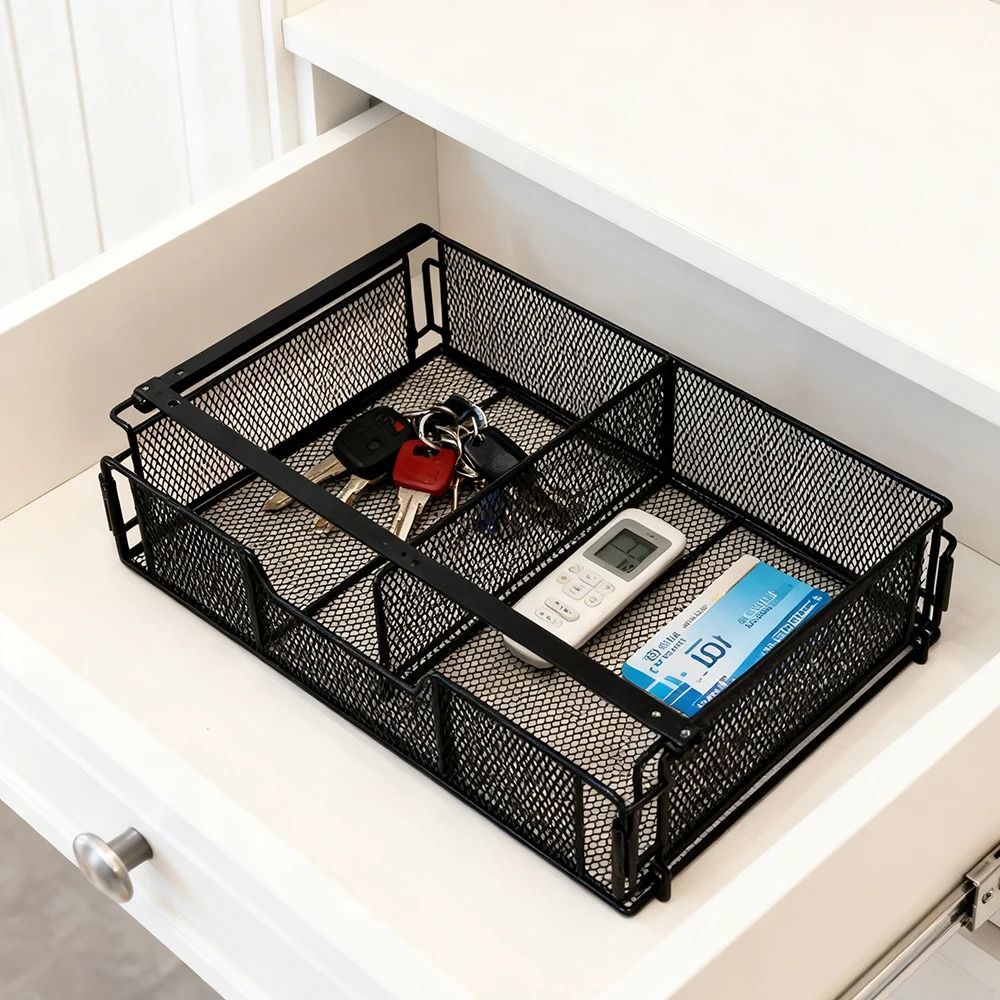 UnderDesk Drawer System HeavyDuty Black Mesh Storage Basket Desktop Organizer 3