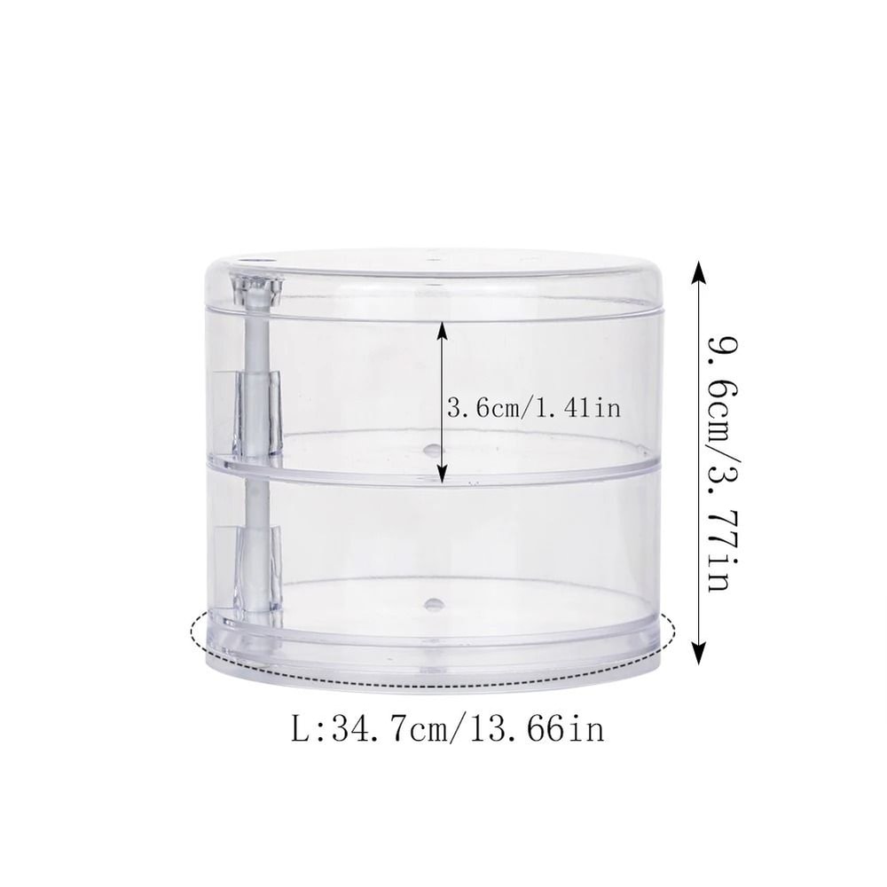 Rotating Jewelry Storage Box MultiLayer Round Makeup Accessory Organizer 9