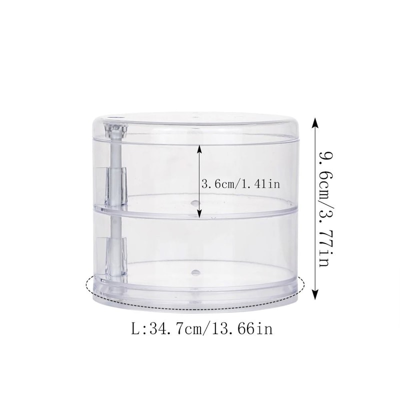 Rotating Jewelry Storage Box MultiLayer Round Makeup Accessory Organizer 9