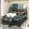 DoubleTier Extendable Dish Drainer HighCapacity Utensil Rack Kitchen Draining System 2