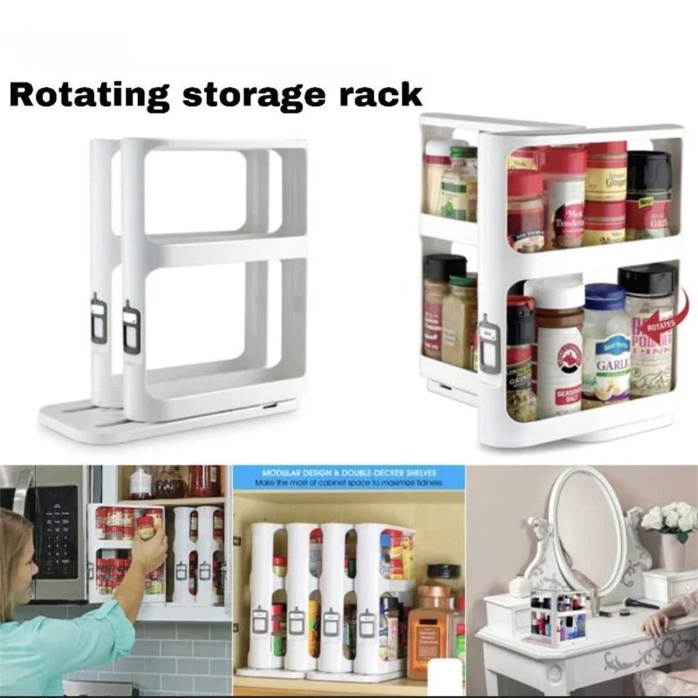 MultiLayer Rotating Storage Rack PullOut Cabinet Organizer HighCapacity Spice Rack 1