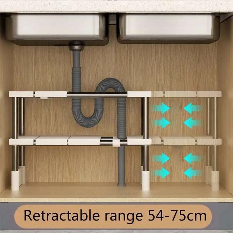 Stackable Wardrobe Partition Rack Telescopic Closet Sorting Shelves Clothing Organizer 1