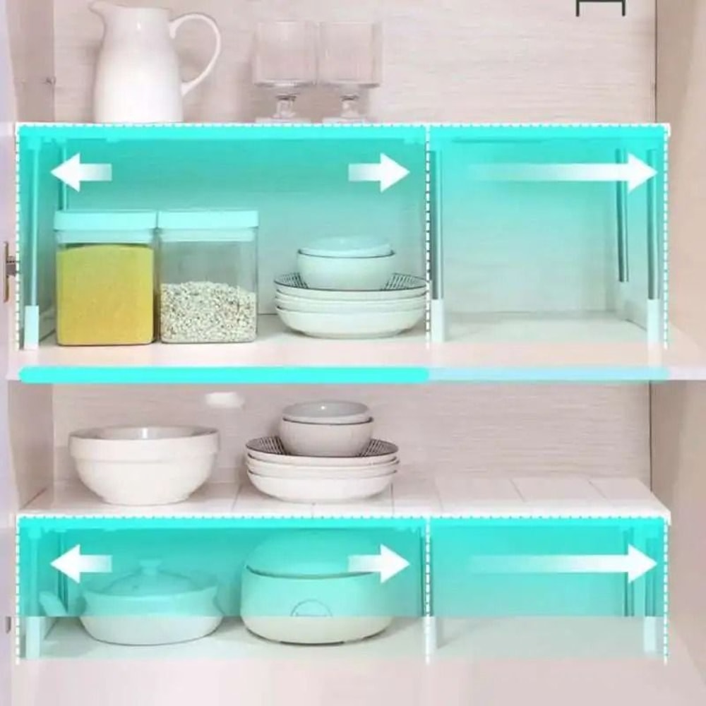 Stackable Wardrobe Partition Rack Telescopic Closet Sorting Shelves Clothing Organizer 4