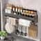 WallMount Utensil Spice Organizer Multifunctional Kitchen Hanging Storage Shelf With Hooks 0