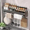 WallMount Utensil Spice Organizer Multifunctional Kitchen Hanging Storage Shelf With Hooks 0
