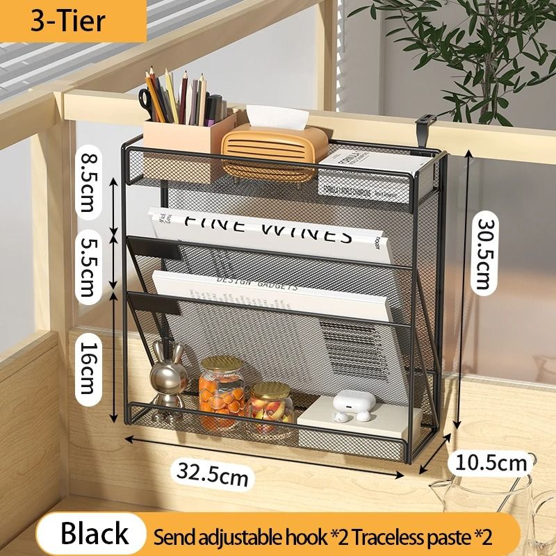 5Tier Mesh Desk File Organizer Vertical Desktop WallMount Document Rack 6