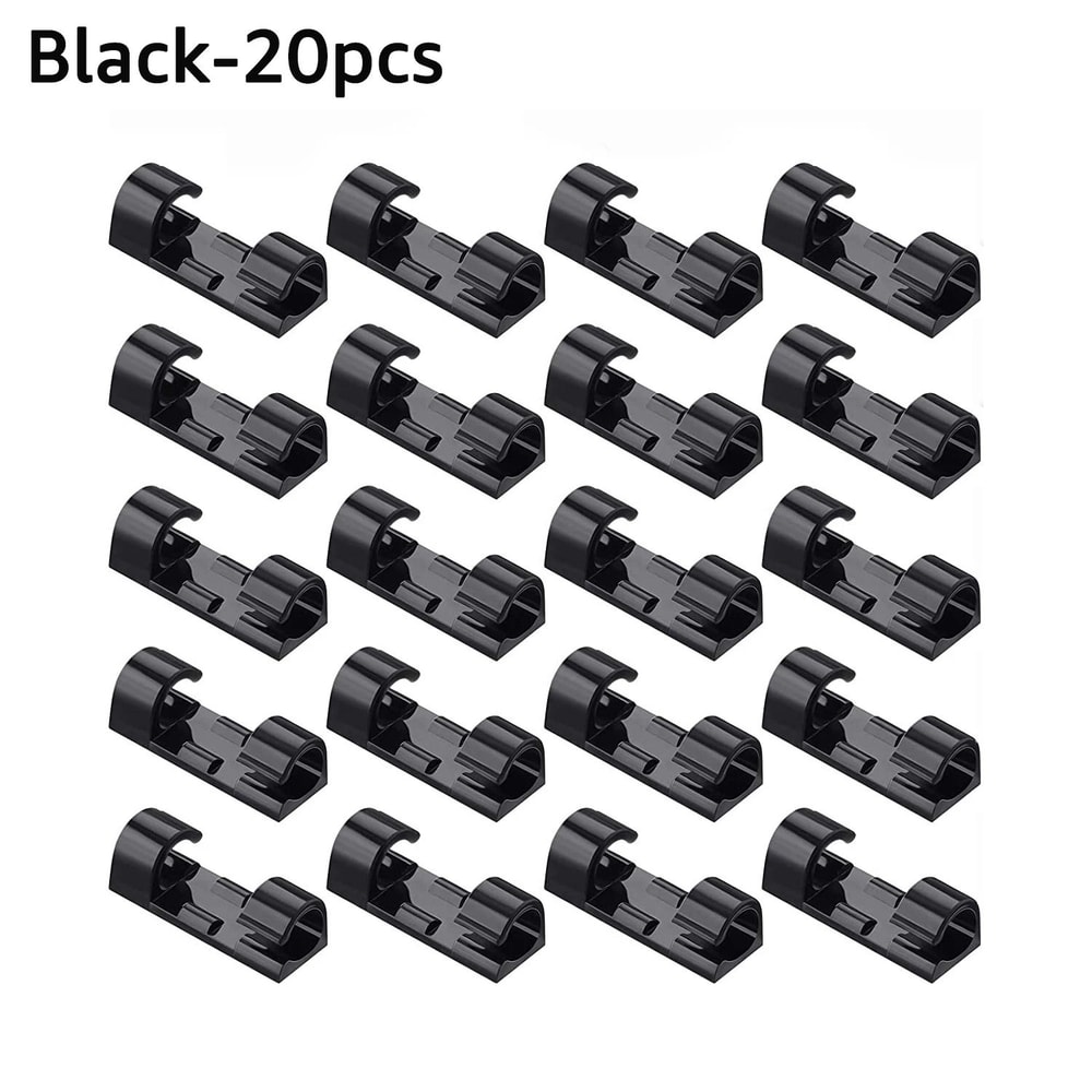Desktop Wall Cable Organizer Clips 20pc HeavyDuty Wire Management System 6