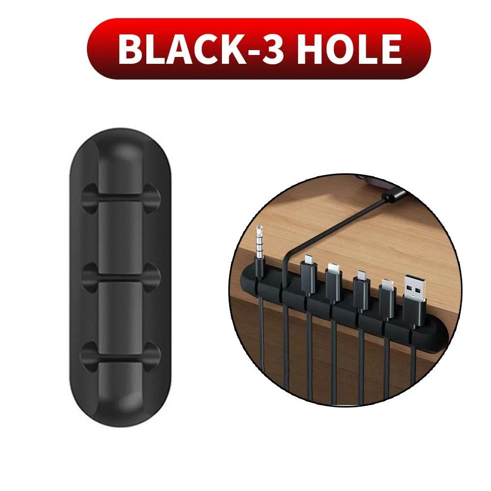 Silicone Cable Cord Organizer MultiSlot USB Winder SelfAdhesive Management Clips 11