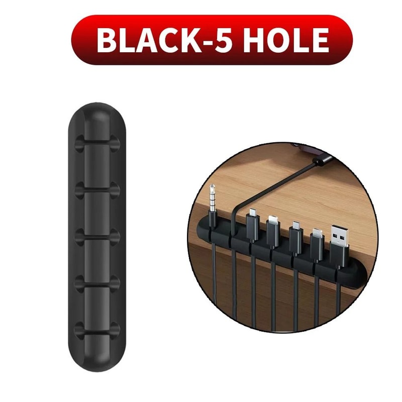 Silicone Cable Cord Organizer MultiSlot USB Winder SelfAdhesive Management Clips 12