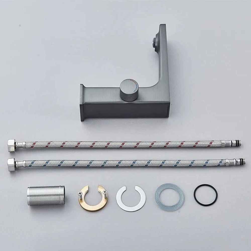 Digital Display Bathroom Basin Faucet Intelligent LED Brass DeckMounted Hot Cold Mixer Tap 5