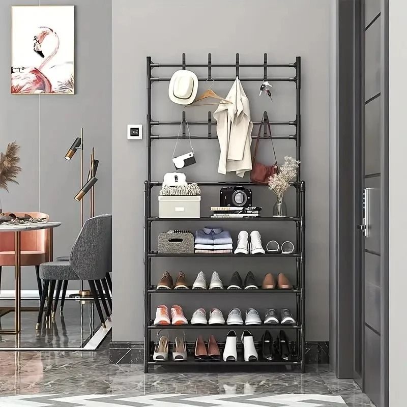 MultiFunctional Hallway Organizer Integrated Clothes Hanger Shoe Rack For Entryway Storage 1