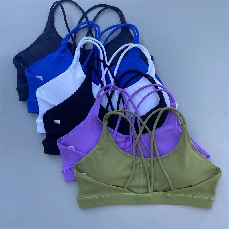 HighStrength Fitness Bra Soft Solid Color Tight Sport Top With Integrated Chest Pad 1