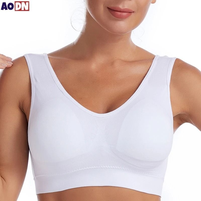 Plus Size Seamless NonUnderwire Bra Adjustable Zero Bondage Sports Yoga Wireless Vest 1