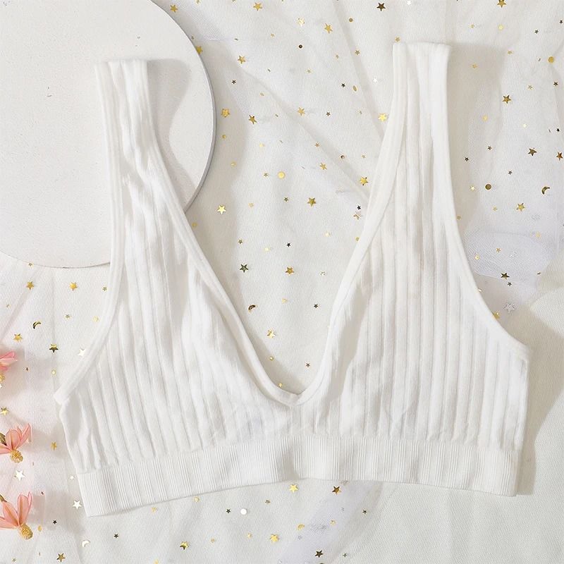 Seamless Deep VNeck Ribbed PushUp Bralette 15