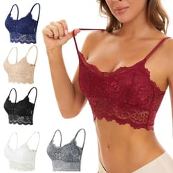 seamless lace hollow-out comfort bralette