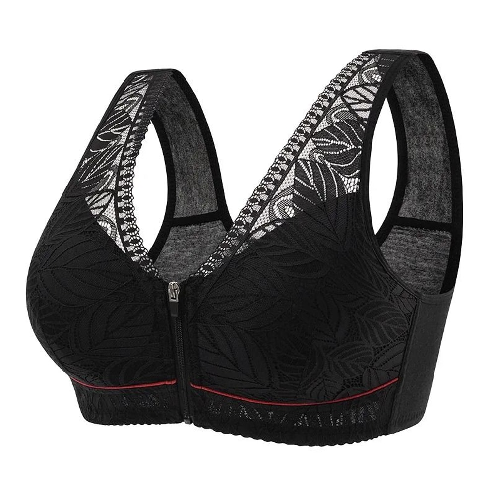 Lace FrontZipper Breathable Sports Yoga Bra 4