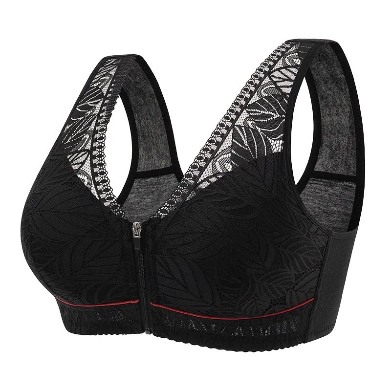Lace FrontZipper Breathable Sports Yoga Bra 8