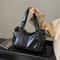Womens Pure Color PU Retro LargeCapacity Tote 7