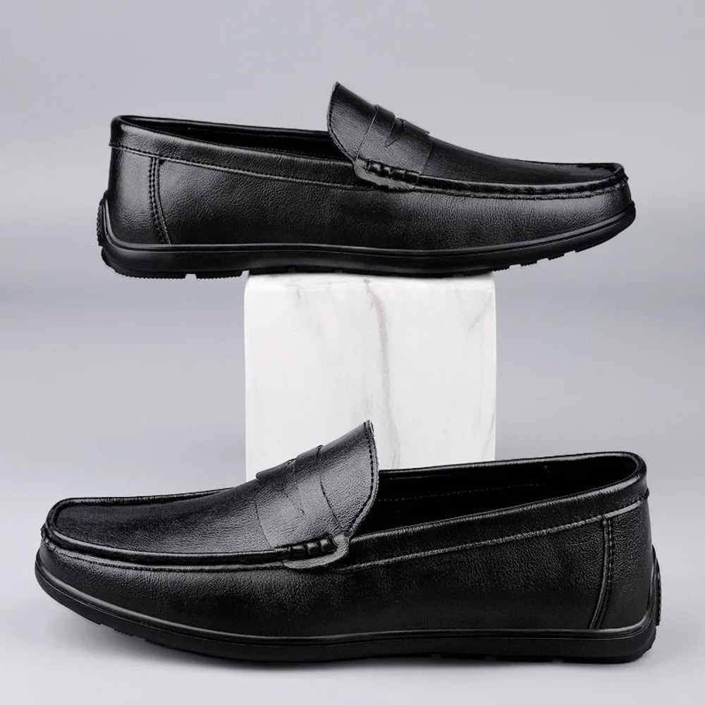 Mens Genuine Leather Luxury Dress Loafers 5