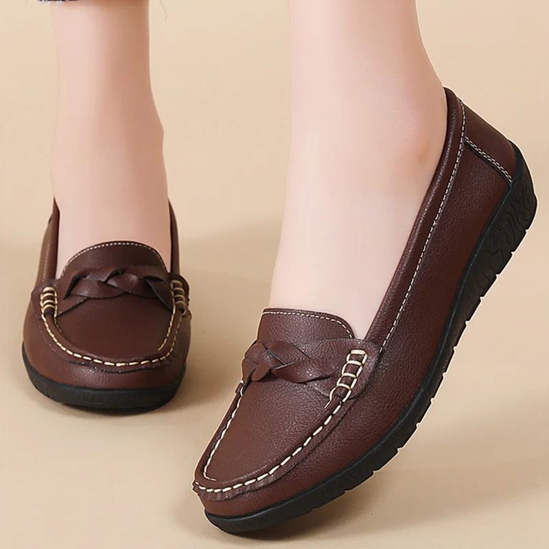 Womens Soft Leather Casual Loafers 1