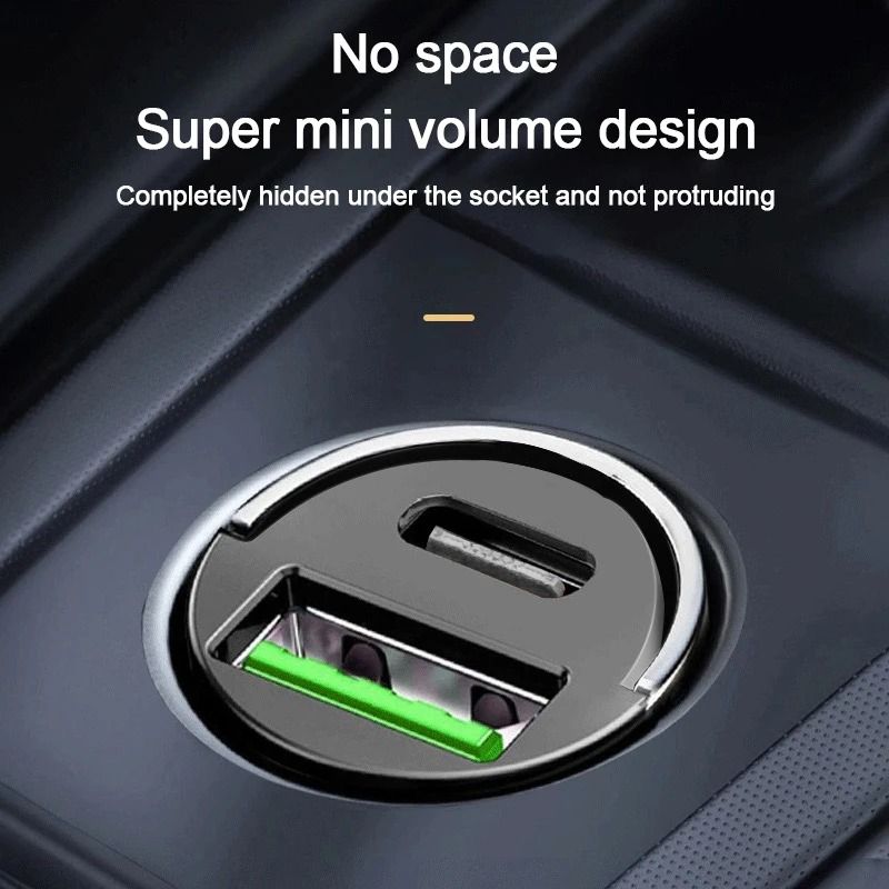 Mini 100W PD QC Pull Ring Fast Charging Car Charger 3