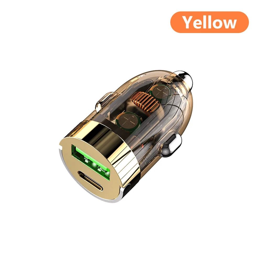 Transparent 120W Fast Charging Car Adapter 7