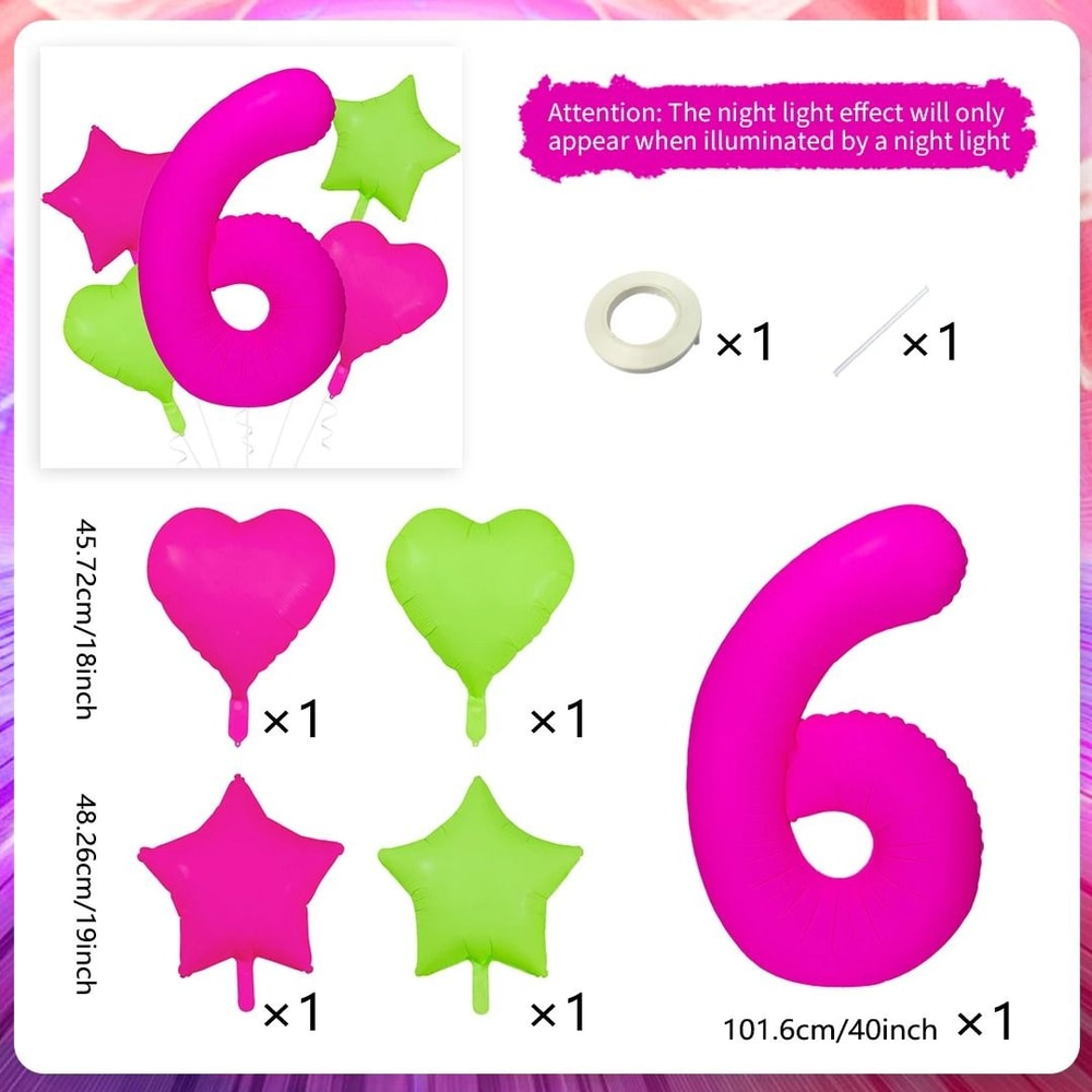 Neon Fluorescent Digital Balloon Set 14
