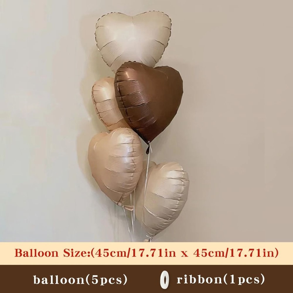 5Piece 18Inch Retro Heart Foil Balloons 6