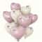 22Piece Pink And White Heart Balloon Set With Bowties 0